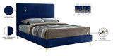 Geri Blue Velvet King Bed from Meridian - Luna Furniture