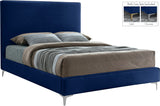 Geri Blue Velvet King Bed from Meridian - Luna Furniture