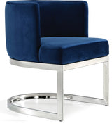 Gianna Blue Velvet Dining Chair from Meridian - Luna Furniture