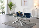 Gianna Blue Velvet Dining Chair from Meridian - Luna Furniture