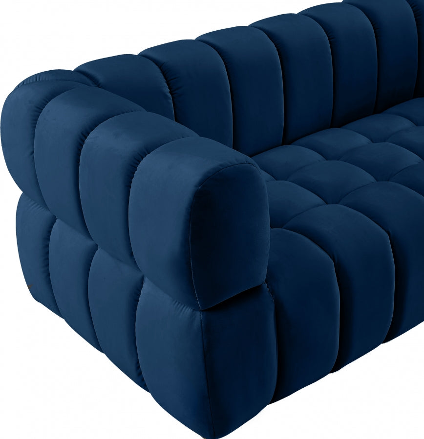 Gwen Blue Velvet Chair from Meridian - Luna Furniture