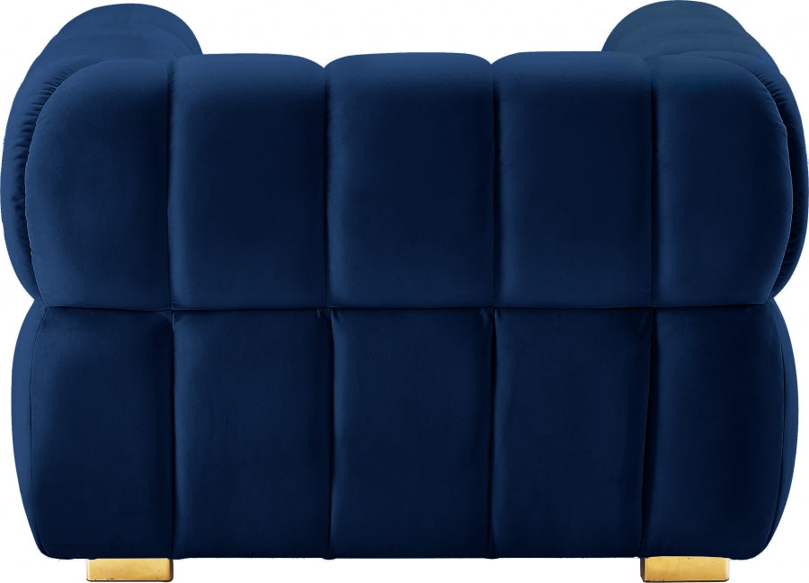 Gwen Blue Velvet Chair from Meridian - Luna Furniture