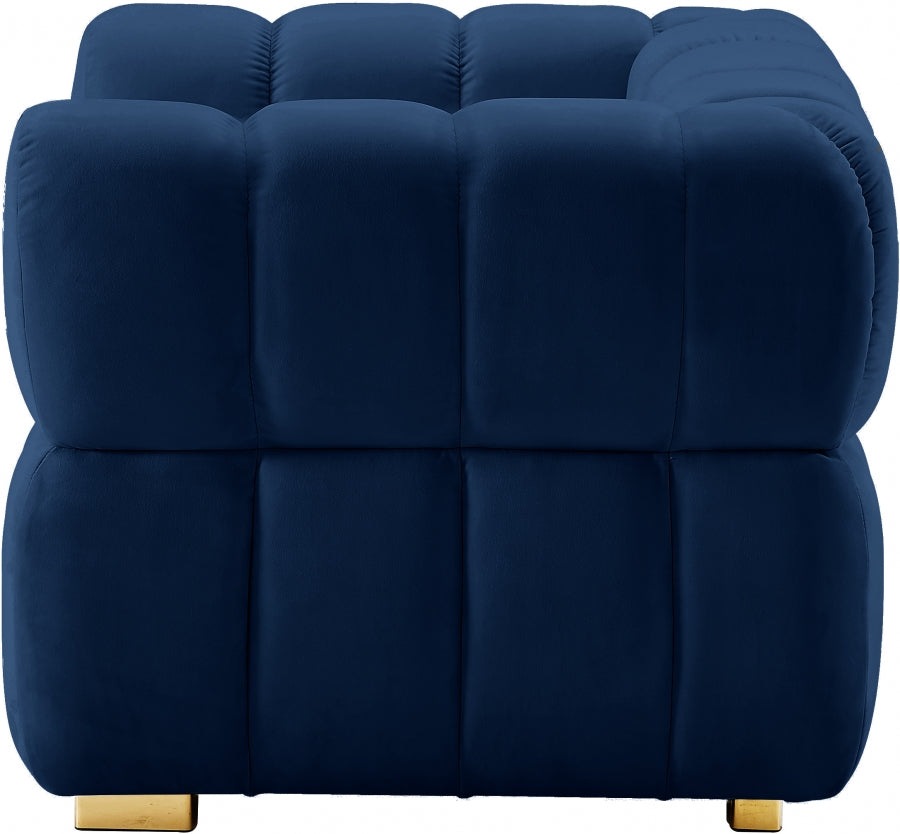 Gwen Blue Velvet Chair from Meridian - Luna Furniture