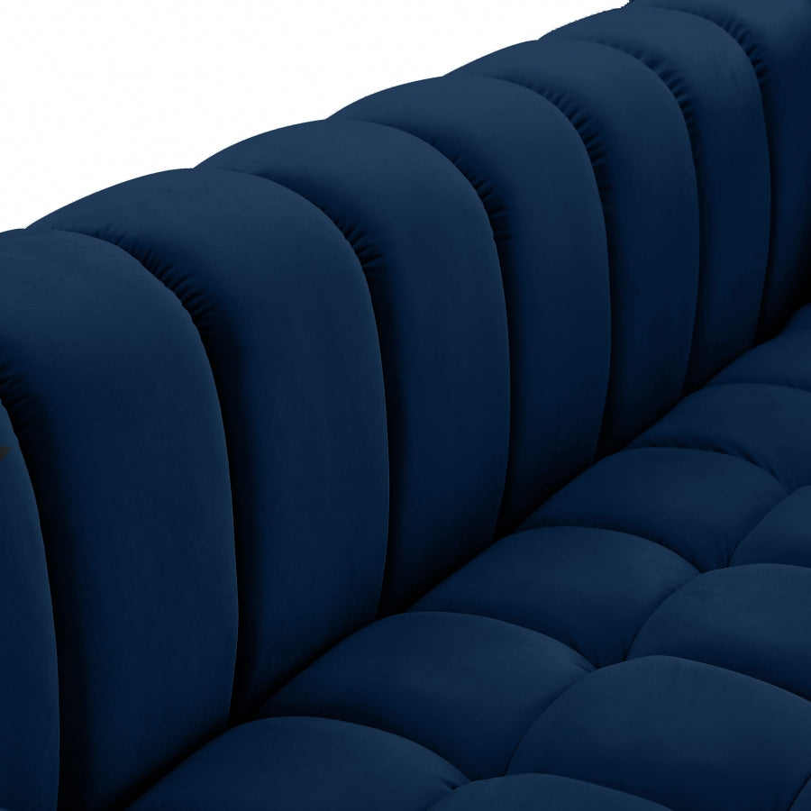 Gwen Blue Velvet Chair from Meridian - Luna Furniture