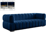 Gwen Blue Velvet Sofa from Meridian - Luna Furniture