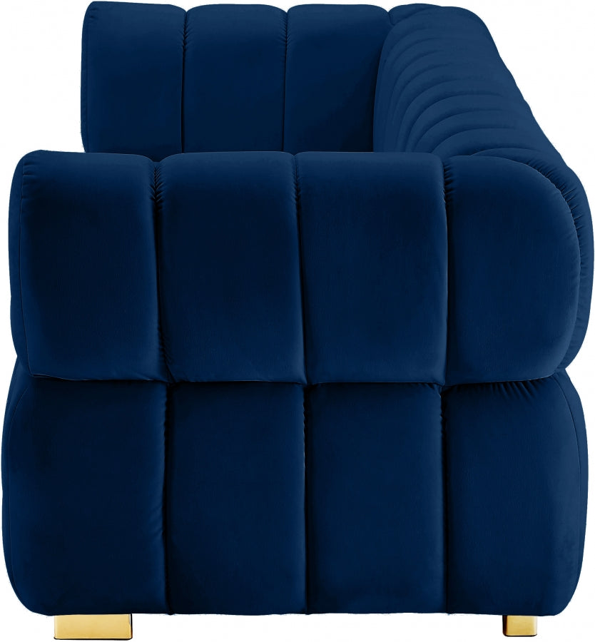 Gwen Blue Velvet Sofa from Meridian - Luna Furniture