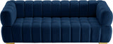 Gwen Blue Velvet Sofa from Meridian - Luna Furniture