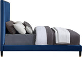 Harlie Blue Velvet Queen Bed from Meridian - Luna Furniture