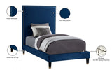 Harlie Blue Velvet Twin Bed from Meridian - Luna Furniture