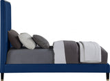 Harlie Blue Velvet Twin Bed from Meridian - Luna Furniture