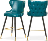 Hendrix Blue Faux Leather Bar | Counter Stool, Set of 2 from Meridian - Luna Furniture