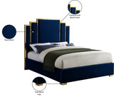 Hugo Blue Velvet Queen Bed from Meridian - Luna Furniture