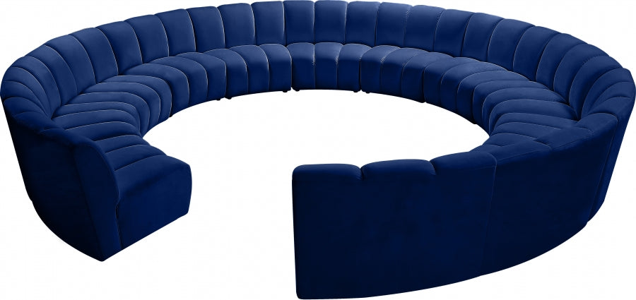 Infinity Blue Modular 12-Piece Sectional from Meridian - Luna Furniture