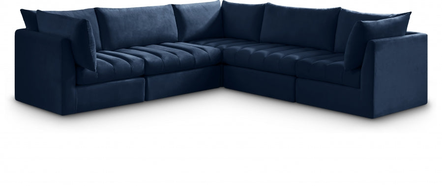 Jacob Blue Velvet Modular Sectional from Meridian - Luna Furniture