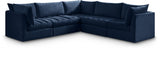 Jacob Blue Velvet Modular Sectional from Meridian - Luna Furniture