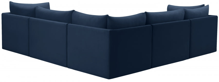 Jacob Blue Velvet Modular Sectional from Meridian - Luna Furniture