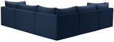 Jacob Blue Velvet Modular Sectional from Meridian - Luna Furniture