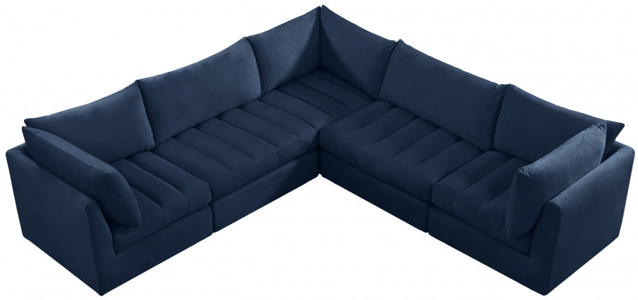 Jacob Blue Velvet Modular Sectional from Meridian - Luna Furniture