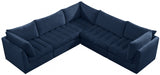 Jacob Blue Velvet Modular Sectional from Meridian - Luna Furniture