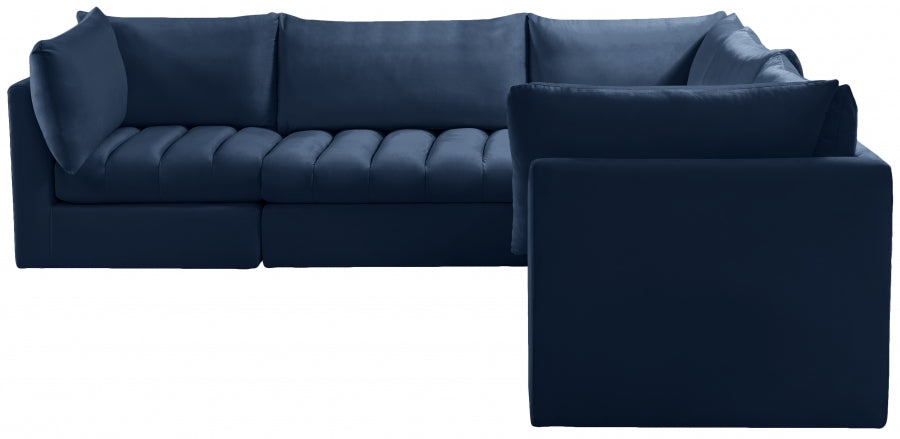 Jacob Blue Velvet Modular Sectional from Meridian - Luna Furniture