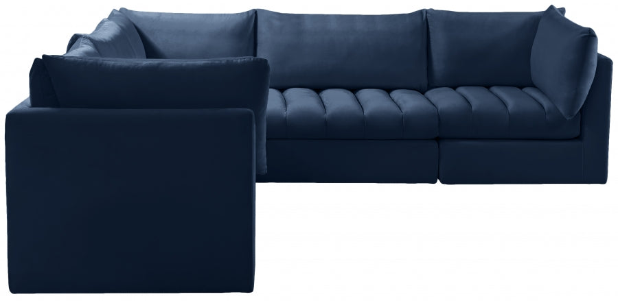 Jacob Blue Velvet Modular Sectional from Meridian - Luna Furniture