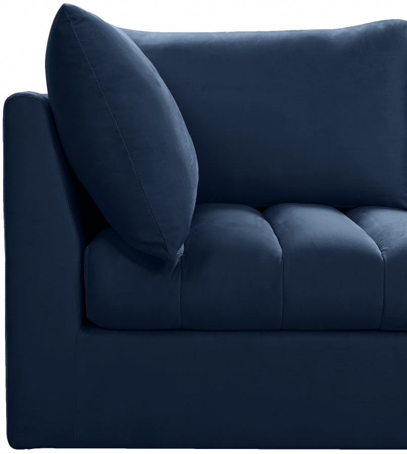 Jacob Blue Velvet Modular Sectional from Meridian - Luna Furniture