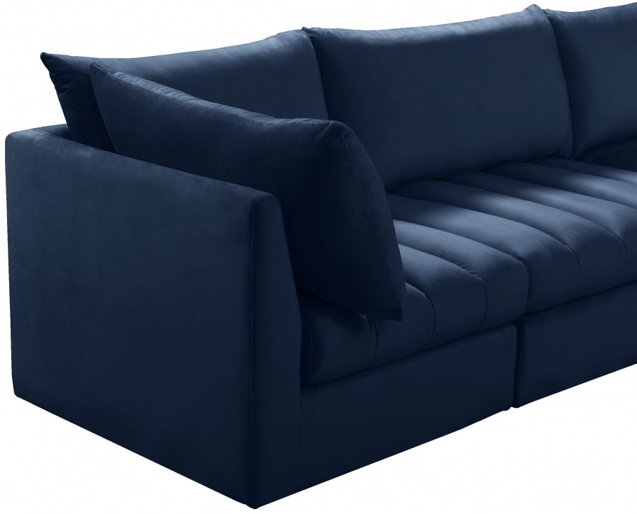 Jacob Blue Velvet Modular Sectional from Meridian - Luna Furniture