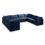 Jacob Blue Velvet Modular Sectional from Meridian - Luna Furniture