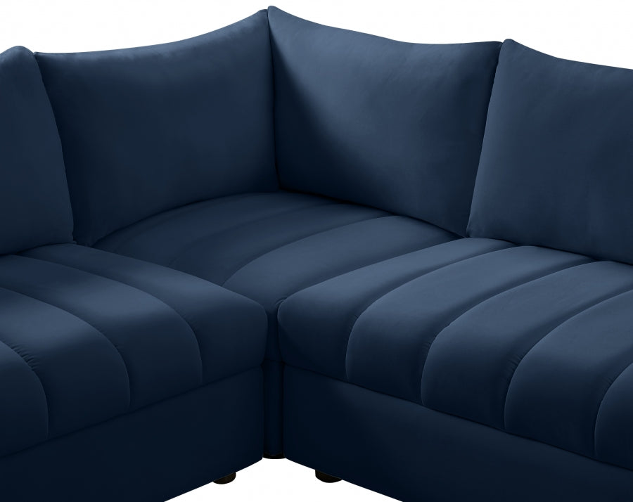 Jacob Blue Velvet Modular Sectional from Meridian - Luna Furniture