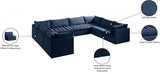 Jacob Blue Velvet Modular Sectional from Meridian - Luna Furniture