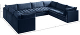 Jacob Blue Velvet Modular Sectional from Meridian - Luna Furniture