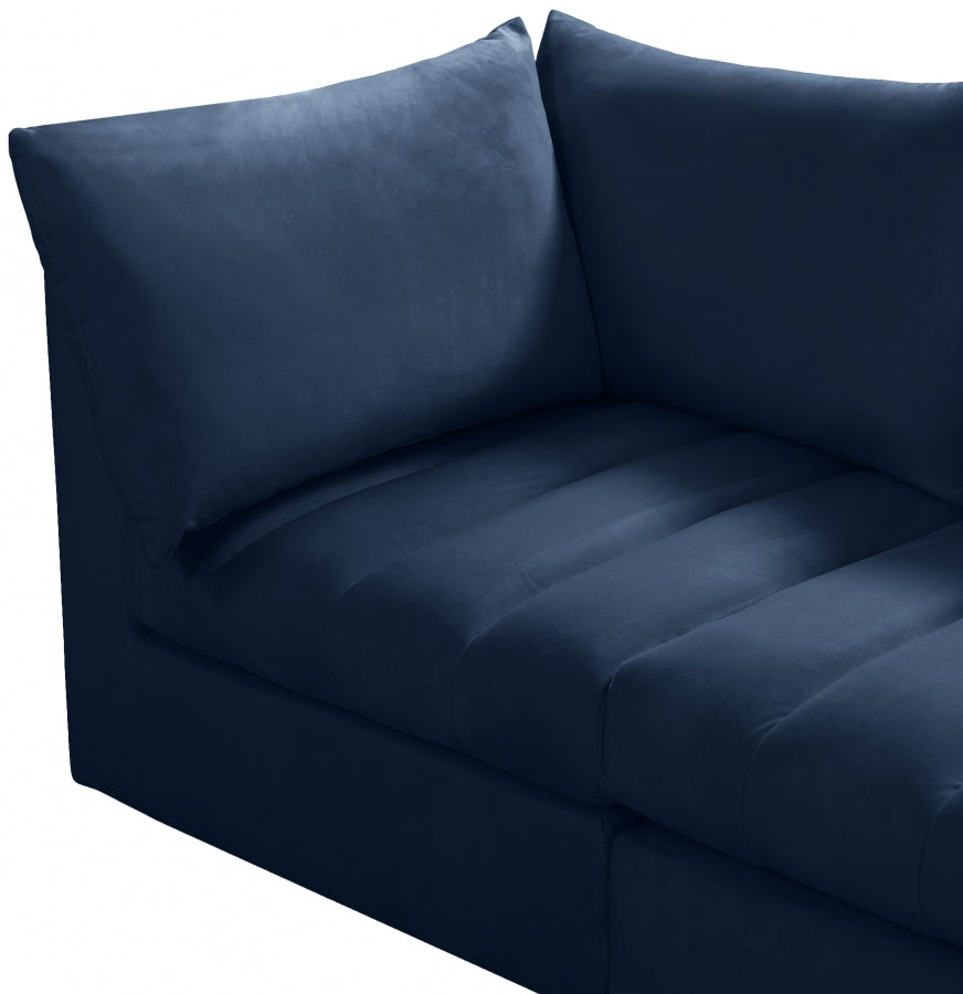 Jacob Blue Velvet Modular Sectional from Meridian - Luna Furniture