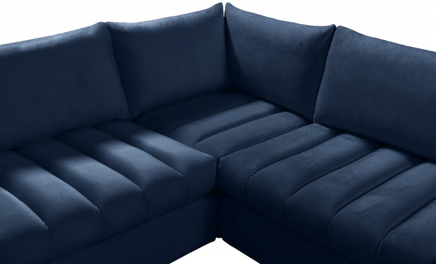 Jacob Blue Velvet Modular Sectional from Meridian - Luna Furniture