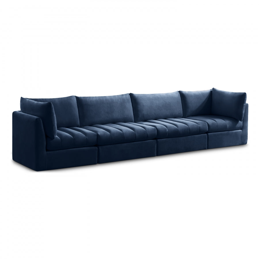 Jacob Blue Velvet Modular Sofa from Meridian - Luna Furniture