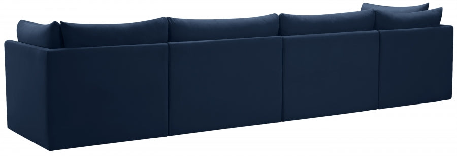 Jacob Blue Velvet Modular Sofa from Meridian - Luna Furniture