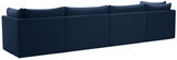 Jacob Blue Velvet Modular Sofa from Meridian - Luna Furniture