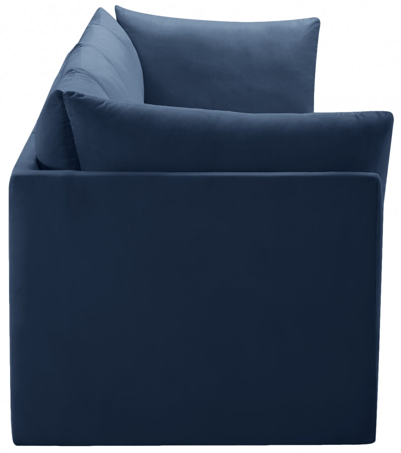 Jacob Blue Velvet Modular Sofa from Meridian - Luna Furniture