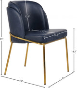 Jagger Blue Faux Leather Dining Chair from Meridian - Luna Furniture