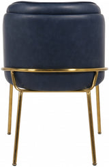 Jagger Blue Faux Leather Dining Chair from Meridian - Luna Furniture