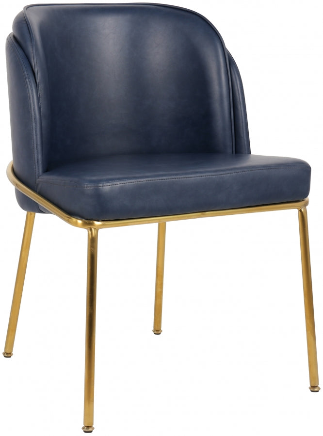 Jagger Blue Faux Leather Dining Chair from Meridian - Luna Furniture