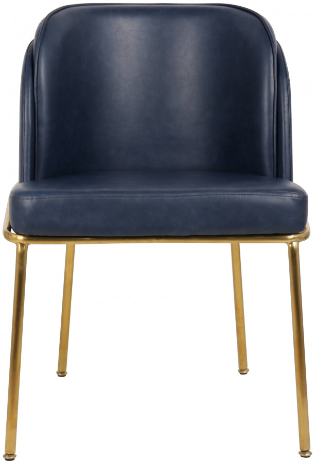 Jagger Blue Faux Leather Dining Chair from Meridian - Luna Furniture