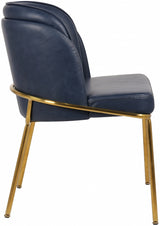 Jagger Blue Faux Leather Dining Chair from Meridian - Luna Furniture