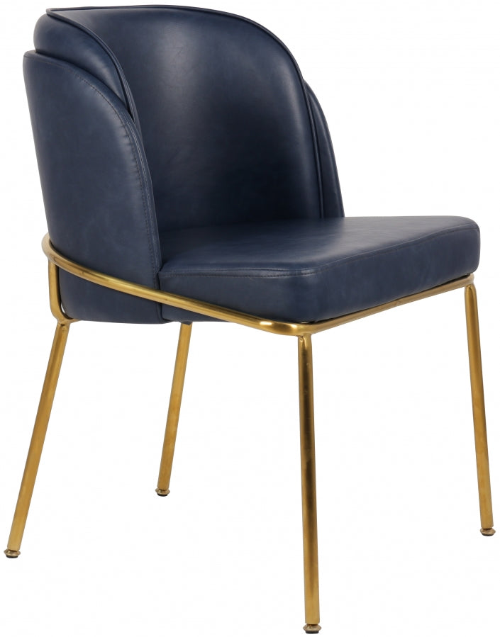 Jagger Blue Faux Leather Dining Chair from Meridian - Luna Furniture