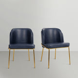 Jagger Blue Faux Leather Dining Chair from Meridian - Luna Furniture