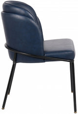 Jagger Blue Faux Leather Dining Chair, Set of 2 from Meridian - Luna Furniture