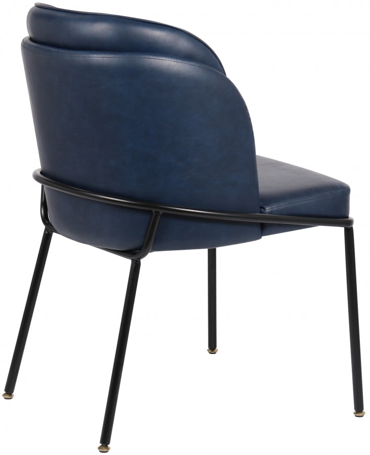 Jagger Blue Faux Leather Dining Chair, Set of 2 from Meridian - Luna Furniture