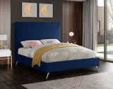 Jasmine Blue Velvet Full Bed from Meridian - Luna Furniture