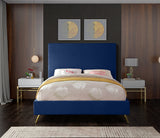 Jasmine Blue Velvet Full Bed from Meridian - Luna Furniture