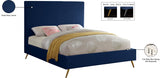 Jasmine Blue Velvet Full Bed from Meridian - Luna Furniture