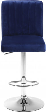 Joel Blue Velvet Adjustable Bar | Counter Stool from Meridian - Luna Furniture